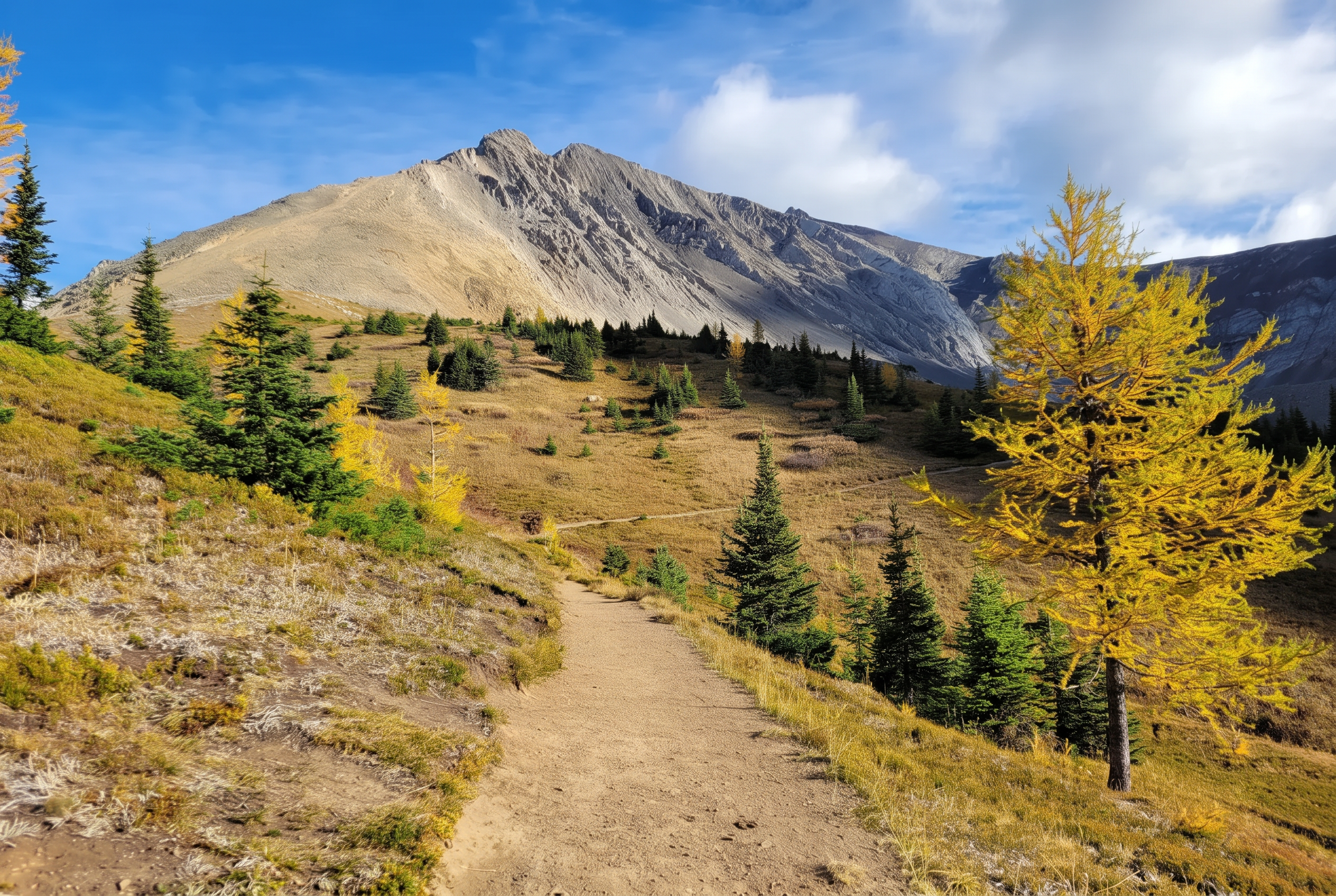Larch Outing: Kananaskis — Ptarmigan Cirque — Short hike with 210 m elevation gain through golden larches, alpine meadows and big mountain views